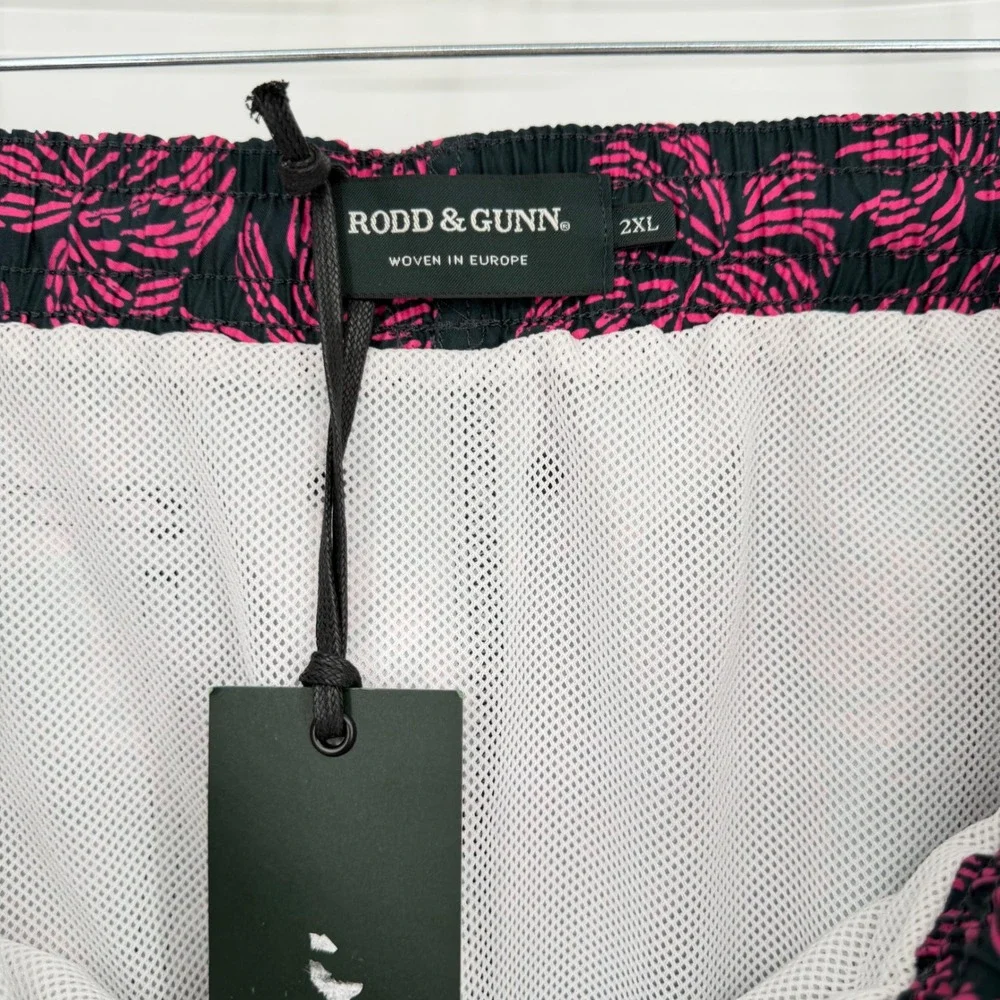 NWT Rodd & Gunn Fall Cove Swim Short Fuchsia Palm Leaf Print Mesh Lined 2XL